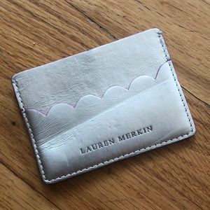 Lauren Merkin Card Case Metallic Rose Gold